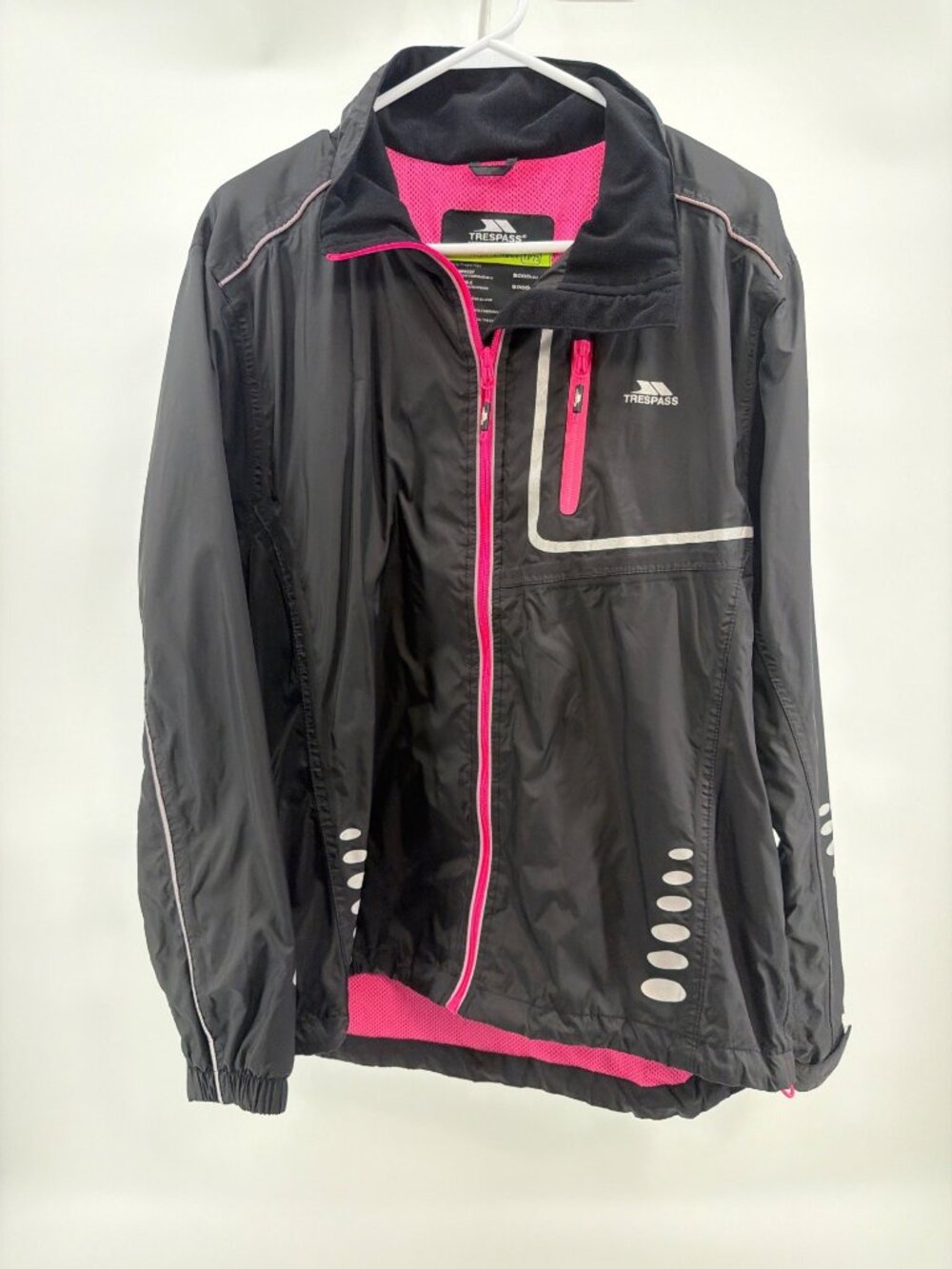 Trespass Womens TP75 Waterproof Windproof Jacket XXL Black Pink Reflective
